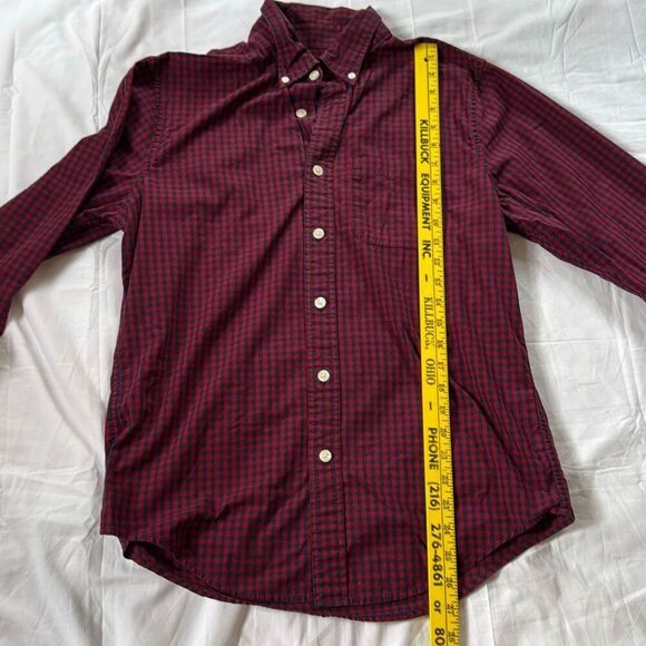 Abercrombie and Fitch mens plaid button up shirt size medium red blue preppy aca - Picture 5 of 7